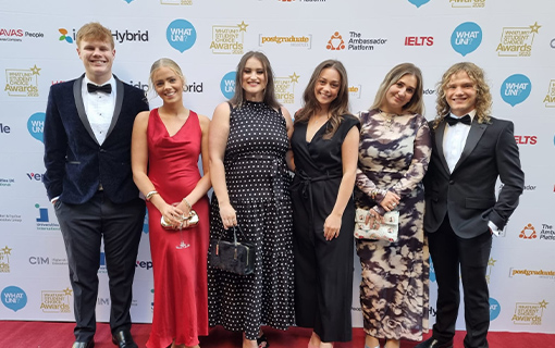 A group of Norland students at the Whatuni Student Choice Awards